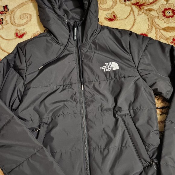 North Face Highrail Puffer Jacket Coat Black - Picture 2 of 9